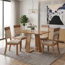 Ver imagem 4 de Mesa de Jantar Rui Nature H02 4 Lugares Vidro 120cm Amadeirado D'Rossi