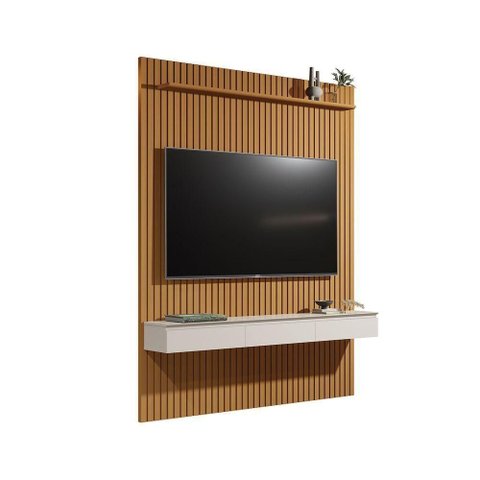 Rack Painel Home Suspenso Colorado 1,40 para Tvs até 55 Polegadas com Porta Arbo Cedro com Off