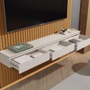 Ver imagem 3 de Rack Painel Home Suspenso Colorado 1,40 para Tvs até 55 Polegadas com Porta Arbo Cedro com Off
