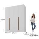 Ver imagem 3 de Guarda-Roupa 100% MDF 4 Portas 3 Gavetas Sevilha Yescasa Branco