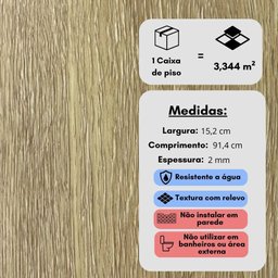 Piso Vinílico Autocolante Amadeirado 2mm - Caixa com 3,34 m² - 3