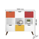 Ver imagem 3 de Nicho Organizador Retro Branco com 6 Gavetas Branco/colorida 108 X 92,5cm - Fdecor