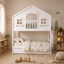 Ver imagem 1 de Treliche Casinha Dos Sonhos com Varanda Madeira Maciça Branco Megamobilia