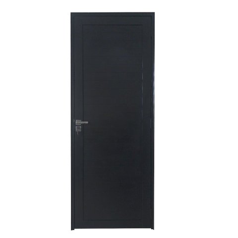 Porta Lambril de Alumínio Preto com Maçaneta Premium Linha Roma:Direita/ 210 x 80