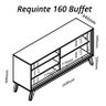 Buffet Aparador Sala Com LED Neon Pés Madeira 160cm Requinte Gelius Naturale/Off White - 6
