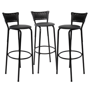 Kit 3 Cadeiras Alta 80cm para Balcão Ilha Bancada Área Gourmet Bar Piscina Banqueta Itagold