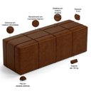 Ver imagem 4 de Puff Decorativo Living Sala de Estar 195 Cm Roma W01 Couríssimo Marrom - lyam