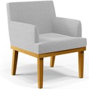 Ver imagem 2 de Kit 3 Poltronas Decorativas Sala De Estar Recepção Base Mel Beatriz W01 Bouclê Cinza - Lyam Decor