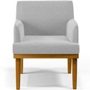 Ver imagem 6 de Kit 3 Poltronas Decorativas Sala De Estar Recepção Base Mel Beatriz W01 Bouclê Cinza - Lyam Decor