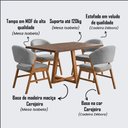 Ver imagem 4 de Conjunto de Jantar Isabela com Débora 4 Lugares Tampo MDF Freijó Cinza Veludo 120cm Ideal Decor