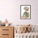 Ver imagem 1 de Quadro Quarto Bebê Ursinha Vintage 24x18cm:madeira Preta