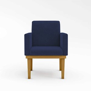 Poltrona Base Reforçara Estudos Home Office Balaqui Decor Cor:Azul Marinho