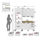 Ver imagem 3 de Cozinha Modulada CZ3300 4 Peças 100% MDF Branco Tecno Mobili
