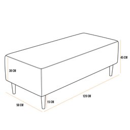 Puff Decorativo Sala de Estar Bali W01 Pés Palito 120x50cm Couríssimo Casco Fendi - Lyam Decor - 5