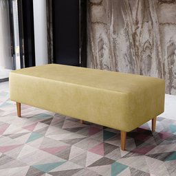 Puff Decorativo Sala de Estar Bali W01 Pés Palito 120x50cm Couríssimo Casco Fendi - Lyam Decor - 2
