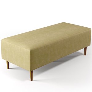 Puff Decorativo Sala de Estar Bali W01 Pés Palito 120x50cm Couríssimo Casco Fendi - Lyam Decor