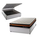 Ver imagem 1 de Conjunto Box Baú Casal Sirius Branco 138x188x72 c/ Molas Ensacadas