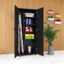 Ver imagem 3 de Gabinete Armário C/ Rodinhas Multiuso Cozinha 2 Portas Preto Ajl Store Armários Multiuso para Lavand