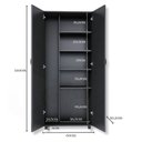 Ver imagem 6 de Gabinete Armário C/ Rodinhas Multiuso Cozinha 2 Portas Preto Ajl Store Armários Multiuso para Lavand
