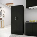 Ver imagem 1 de Gabinete Armário C/ Rodinhas Multiuso Cozinha 2 Portas Preto Ajl Store Armários Multiuso para Lavand