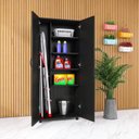 Ver imagem 5 de Gabinete Armário C/ Rodinhas Multiuso Cozinha 2 Portas Preto Ajl Store Armários Multiuso para Lavand