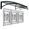 Kit Toldo Policarbonato Fumê Pr 50cm X 1,5 Metro Porta - 1