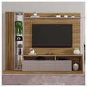 Ver imagem 1 de Estante Home para Tv até 75'' 3 Portas 1 Gaveta Splendido Lâmina Mel Cacao - Caemmun