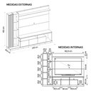 Ver imagem 7 de Estante Home para Tv até 75'' 3 Portas 1 Gaveta Splendido Lâmina Mel Cacao - Caemmun