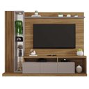 Ver imagem 4 de Estante Home para Tv até 75'' 3 Portas 1 Gaveta Splendido Lâmina Mel Cacao - Caemmun