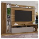 Ver imagem 3 de Estante Home para Tv até 75'' 3 Portas 1 Gaveta Splendido Lâmina Mel Cacao - Caemmun