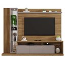 Ver imagem 4 de Estante Home para Tv até 75'' 3 Portas 1 Gaveta Splendido Lâmina Mel Cacao - Caemmun