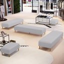 Ver imagem 6 de Kit 02 Puffs Decorativo Bali W01 Pés Palito 190x60cm Linho Bege Escuro - Lyam Decor