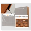 Ver imagem 5 de Guarda Roupa Casal Everest Mdf 10 Portas 12 Gavetas e 9 Prateleiras Moderna Mobília