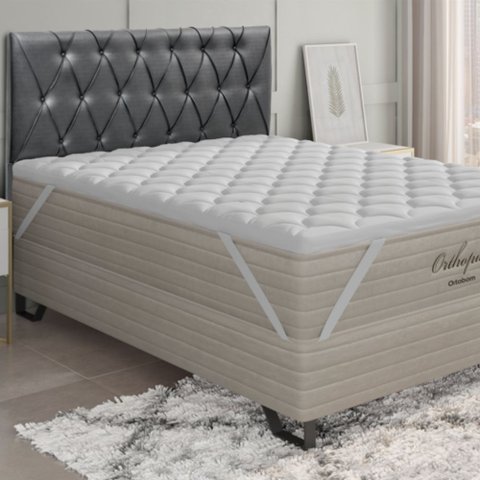 Pillow Top Ortobom Casal 200 Fios Percal 100% Algodão Hipoalérgico