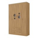 Ver imagem 2 de Guarda-roupa Infantil 122cm com Vidro 4 Portas e 2 Gavetas Pirulito Multimóveis Mp4468 Madeirado