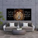Ver imagem 3 de Kit 3 Quadro Decorativo Leão de Judá Cristã Gospel Sala 40x28cm