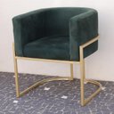 Ver imagem 4 de Poltrona Elegance Pé Dourado Assento Verde 72x68x63cm