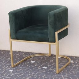 Poltrona Elegance Pé Dourado Assento Verde 72x68x63cm - 4