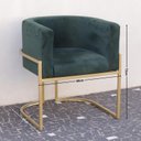 Ver imagem 2 de Poltrona Elegance Pé Dourado Assento Verde 72x68x63cm