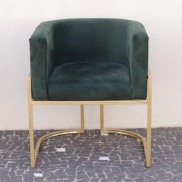 Poltrona Elegance Pé Dourado Assento Verde 72x68x63cm - 3