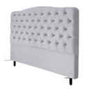 Ver imagem 1 de Cabeceira de Cama Box Queen 158 Cm Dunas Casavezi Suede Veludo Cinza Claro