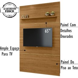 Painel Bancada Piso Teto 244x154cm TV 65 MT7151 Fenddi Naturale MDT - 7