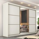 Ver imagem 1 de Guarda-roupa Casal Royale 3 Portas 6 Gavetas 100% Mdf Off White - Panorama Móveis