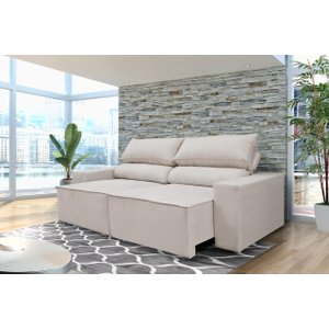 Sofá Reclinável Retrátil Clean 1,50m:bege2