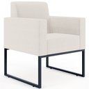 Ver imagem 5 de Kit 2 Poltronas Decorativas para Sala e Recepção Base Fixa de Metal Helô L02 Linho Cru - Lyam