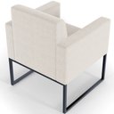 Ver imagem 3 de Kit 2 Poltronas Decorativas para Sala e Recepção Base Fixa de Metal Helô L02 Linho Cru - Lyam
