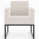 Ver mais imagens de Kit 2 Poltronas Decorativas para Sala e Recepção Base Fixa de Metal Helô L02 Linho Cru - Lyam