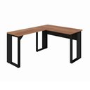 Ver imagem 2 de Escrivaninha em L 120 cm X 150 cm Home Office e Escritório Pés Metal F5 Office Cor:Nogal com Preto
