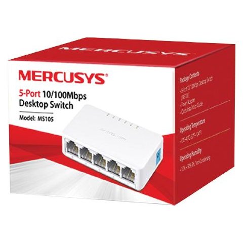 Switch de Mesa 5 Portas 10/100mbps Ms105