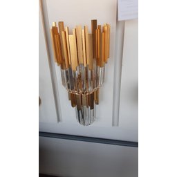 Arandela Moderna de Cristal com Estrutura Dourada 3 Lâmpadas - 2
